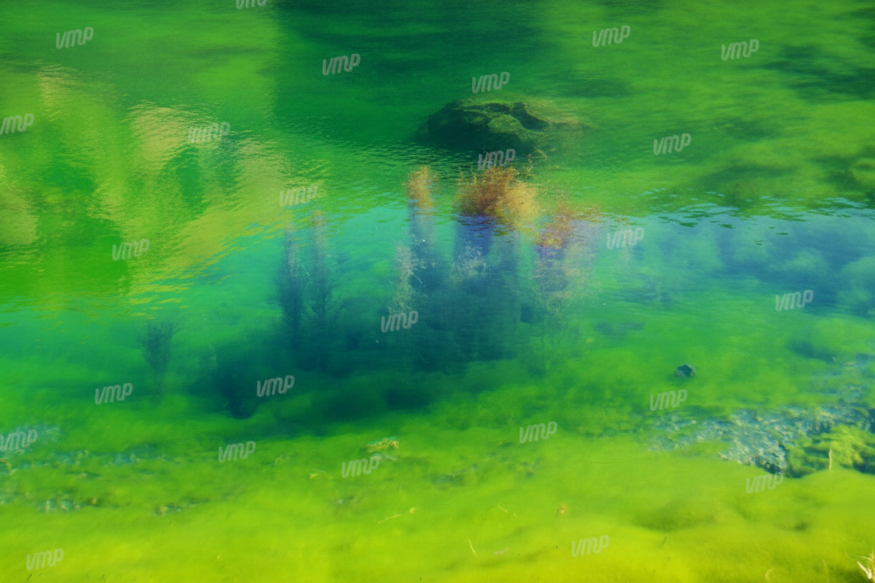 La vie sous l'eau  – photographie d’art poétique de [élément : eau nature / flore par Martine Viton - Base de loisirs - Orcieres Merlette